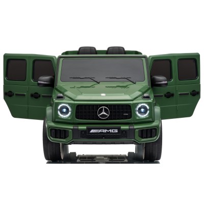 Mercedes G63 AMG 12V Auto Elettrica Bambini 2 Motori Telecomando Sedile in Pelle Cintura 5 Punti Ruote in Gomma Full Optional