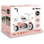 Smoby 7600740339 Triciclo Be Move rosa con asta sedile con cintura telaio in metallo ruota libera e pedali