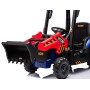 Trattore Cavalcabile Elettrico per Bambini JCB 24V Escavatore con Braccio Scavatore Bulldozer Retroescavatore 4 in 1