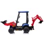 Trattore Cavalcabile Elettrico per Bambini JCB 24V Escavatore con Braccio Scavatore Bulldozer Retroescavatore 4 in 1