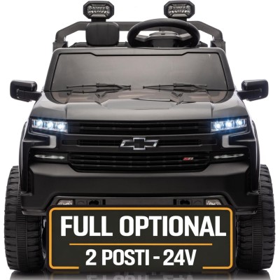 Macchina Elettrica Chevrolet Silverado ZR2 24V Maxi Fuoristrada 2 Posti per Bambini Telecomando Bluetooth Carico Massimo 60 Kg