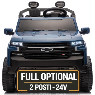 Macchina Elettrica Chevrolet Silverado ZR2 24V Maxi Fuoristrada 2 Posti per Bambini Telecomando Bluetooth Carico Massimo 60 Kg