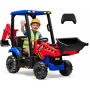 Trattore Cavalcabile Elettrico per Bambini JCB 24V Escavatore con Braccio Scavatore Bulldozer Retroescavatore 4 in 1