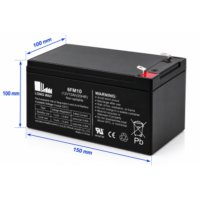 Mondial Toys Batteria al piombo ricaricabile alta capacita' da 12V 10Ah per veicoli elettrici per bambini