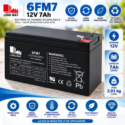Batteria 12V 7Ah Ricaricabile al Piombo Sigillata Veicoli Elettrici per Bambini