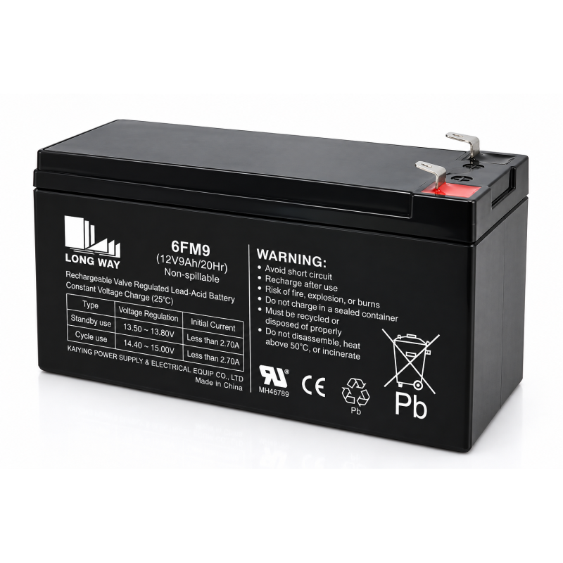 Batteria 12V - 9AH Ricaricabile al Piombo Sigillata Veicoli Elettrici per Bambini