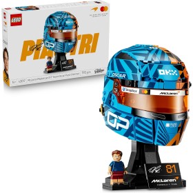LEGO Editions 43017 Casco di Oscar Piastri McLaren Mastercard F1 Team Gadget F1 con Minifigure da Collezione