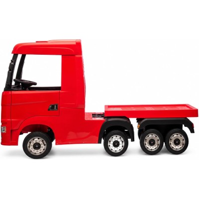Camion Elettrico Scania 500R per Bambini 12V con Rimorchio Sedile in Pelle Telecomando Full Optional