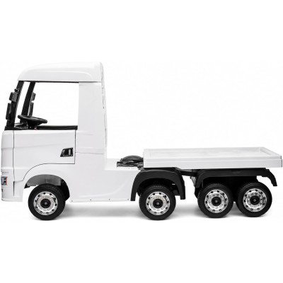 Camion Elettrico Scania 500R per Bambini 12V con Rimorchio Sedile in Pelle Telecomando Full Optional