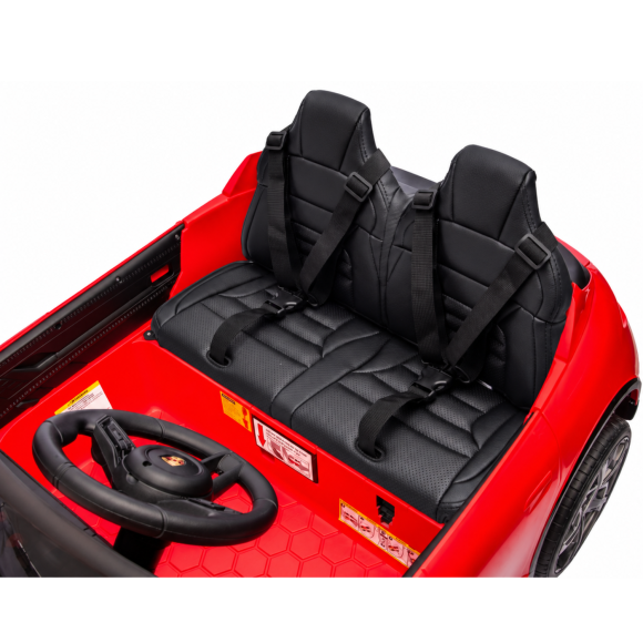 Sedile in Pelle Imbottito con 2 Cinture di Sicurezza Indipendenti a 3 Punti Ford Mustang 24V + Tappetino