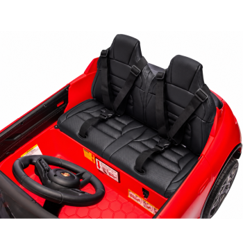 Sedile in Pelle Imbottito con 2 Cinture di Sicurezza Indipendenti a 3 Punti Ford Mustang 24V + Tappetino