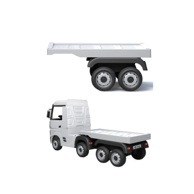 Rimorchio Camion Elettrico per Bambini Scania, Mercedes Actros - Bianco