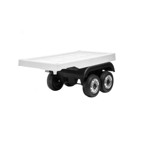 Rimorchio Camion Elettrico per Bambini Scania, Mercedes Actros - Bianco