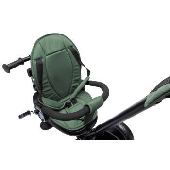 Triciclo per Bambini Evolutivo da 12 mesi a 5 anni Reclinabile 4 in 1 fino a 25 kg Sedile Girevole con Ruote in Gomma Eva