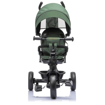 Triciclo per Bambini Evolutivo da 12 mesi a 5 anni Reclinabile 4 in 1 fino a 25 kg Sedile Girevole con Ruote in Gomma Eva
