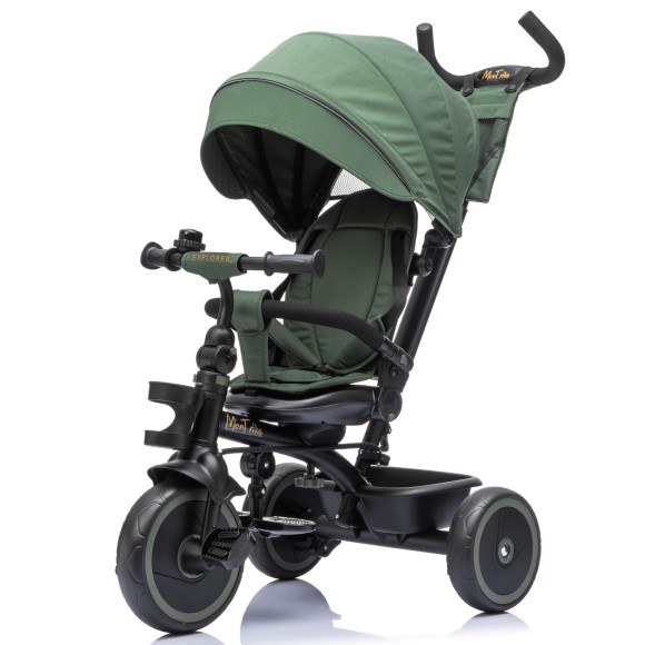 Triciclo per Bambini Evolutivo da 12 mesi a 5 anni Reclinabile 4 in 1 fino a 25 kg Sedile Girevole con Ruote in Gomma Eva