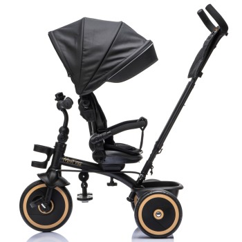 Triciclo per Bambini Evolutivo da 12 mesi a 5 anni Reclinabile 4 in 1 fino a 25 kg Sedile Girevole con Ruote in Gomma Eva