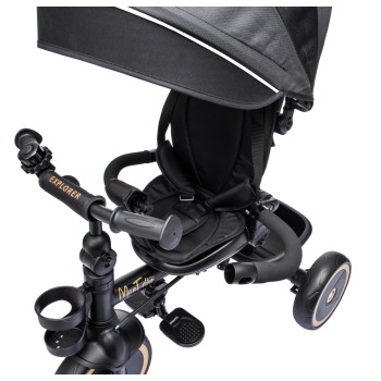 Triciclo per Bambini Evolutivo da 12 mesi a 5 anni Reclinabile 4 in 1 fino a 25 kg Sedile Girevole con Ruote in Gomma Eva