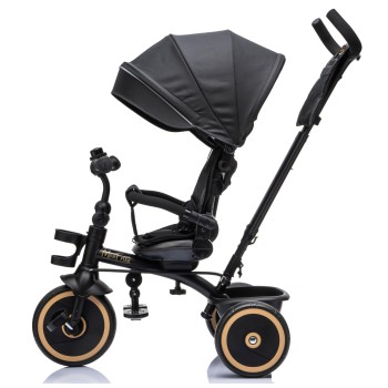 Triciclo per Bambini Evolutivo da 12 mesi a 5 anni Reclinabile 4 in 1 fino a 25 kg Sedile Girevole con Ruote in Gomma Eva