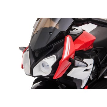 Moto Elettrica per Bambini 6V Trimoto Champ con 3 Ruote Fari LED Luci e Suoni Motocicletta Elettrica per Bambini