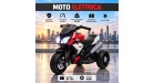 Moto Elettrica per Bambini 6V Trimoto Champ con 3 Ruote Fari LED Luci e Suoni Motocicletta Elettrica per Bambini