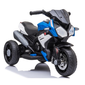 Moto Elettrica per Bambini 6V Trimoto Champ con 3 Ruote Fari LED Luci e Suoni Motocicletta Elettrica per Bambini