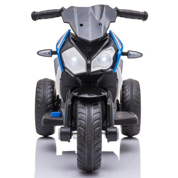 Moto Elettrica per Bambini 6V Trimoto Champ con 3 Ruote Fari LED Luci e Suoni Motocicletta Elettrica per Bambini