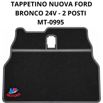 Sedile in Pelle Imbottito per Nuovo Ford Bronco 24V con 2 Cinture di Sicurezza Indipendenti + Tappetino Stilizzato 0995