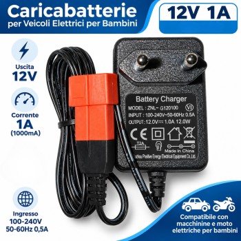 Caricabatterie 12V 1.0A per muletto JCB 24V