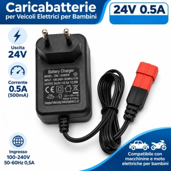 Caricabatterie 24V 0.5A per Escavatore JCB 24V