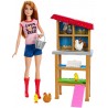 Barbie Carriere Fattoria dei Polli Playset con Bambola Galline Polli MATTEL FXP15