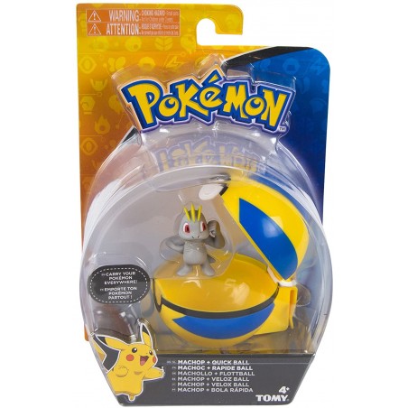 PERSONAGGIO POKEMON MACHOP + QUICK BALL T18532