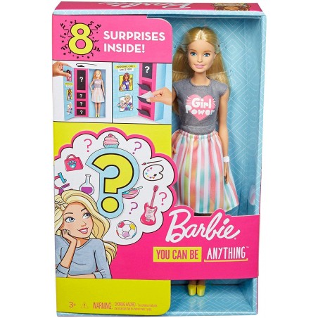 Barbie Carriere con Abiti a Sorpresa Bambola Bionda con 2 Vestiti e Accessori da Scoprire GFX84