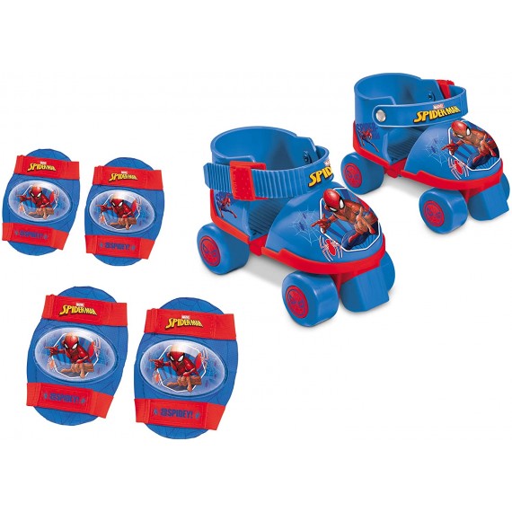 Pattini a rotelle regolabili Spiderman Ultimate Marvel - Taglia dal 22 al 29 , gomitiere e ginocchiere - 18390 Pattini a rotelle regolabili Spiderman Ultimate Marvel - Taglia dal 22 al 29 , gomitiere e ginocchiere - 18390