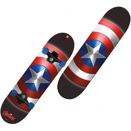 Mondo Toys - Skateboard Capitan America - ruote PVC - 9 strati board - 80 x 20 - 28099