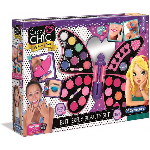 Clementoni- Crazy Chic - Butterfly Beauty Set, 3 in 1 15994 Clementoni- Crazy Chic - Butterfly Beauty Set, 3 in 1 15994